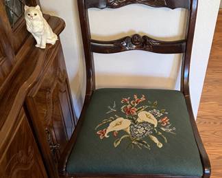 Needlepoint chairs ! Kitty!