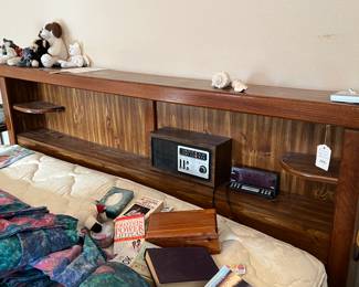 King size bookcase headboard, king mattress/box springs