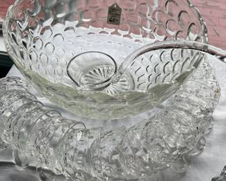 Federal  punch bowl, cups, ladle