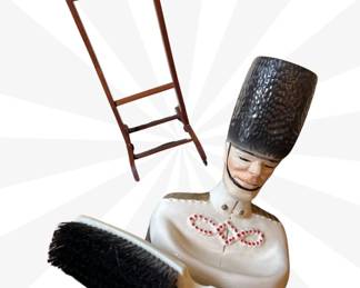 Vintage Shields Royal Guard Valet Caddy & 1960's Wood Gentleman's Clothes Valet