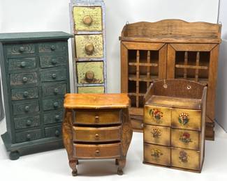 Vintage Wooden Little Trinket Holders