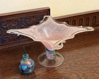 Blown Glass Bowl & Perfume Bottle - Murano? 