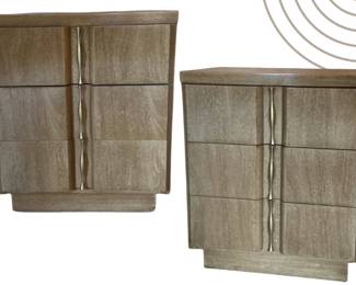 Mid Century Bleached Mahogany American of Martinsville Nightstands