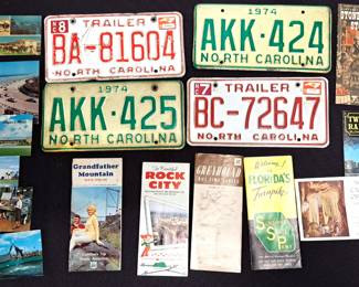 LICENSE PLATES & BROCHERES