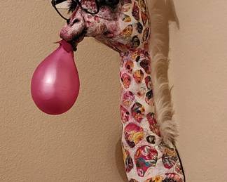 Clover Bubble Gum Blowing Giraffe Faux Taxidermy