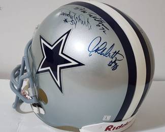 Dallas Cowboys Doomsday 1 & 2 Defensive Line Multi Signed Helmet: 
#75 - Jethro Pugh
#74-- Bob "Mr, Cowboy" Lily 
#66-George Andrie
#63 - Larry Cole
#54 - Randy "The Manster" White 
#72- Ed "Too Tall" Jones