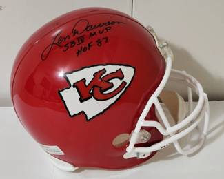 Len Dawson Signed Helmet, SB IV MVP + HOF  87