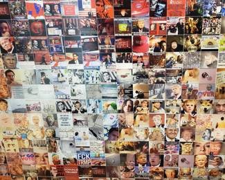 Mosaic of tiny pictures (many not flattering) of Trump, forming one ...