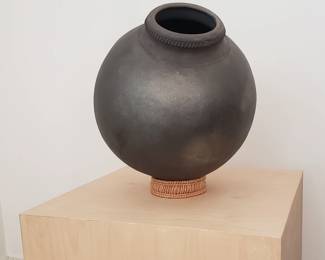Large Black Pottery Vase