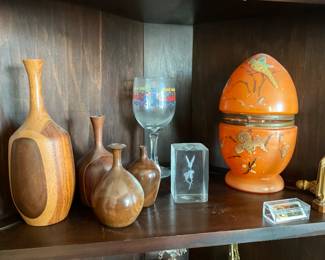 Items in corner cabinet