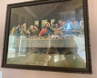 Lord’s Supper picture framed under glass