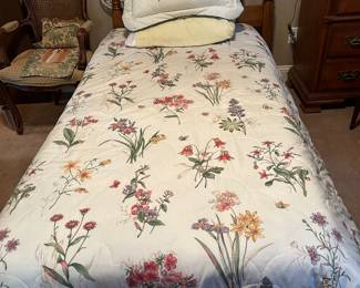 Twin bed and bedding 