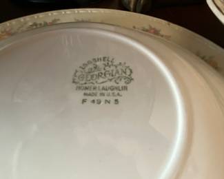 Mire dishes in China cabinet - “eggshell Georgian by Homer Laughlin - made in USA