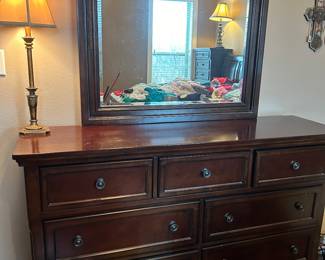 Dresser with mirror - some damage on left bottom 