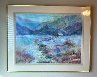 Bedroom - matted, framed picture under glass