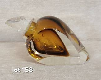 Signed art glass perfume bottle 