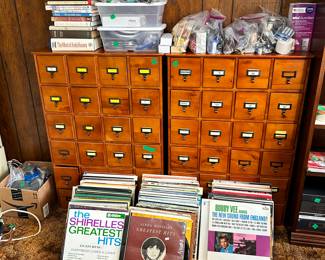 lots of vintage record albums