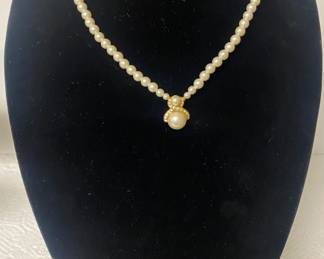 Faux Pearl Necklace And Earrings
