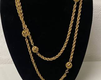 Gold Necklace And Earrings Along With 4 Brooches