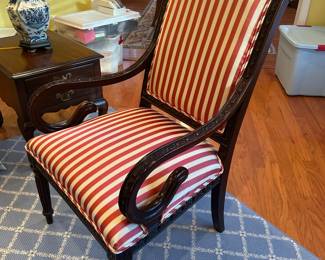 Fairfield Wood Upholstered Hook Arm Chair