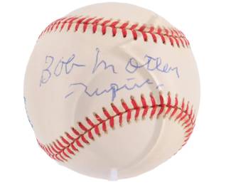 Bob Motley - Umpire- Negro Leagues- autographed baseball 