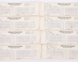 Lot of signed golf score cards