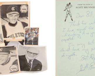 Scott Brunner letter, photos, autographs