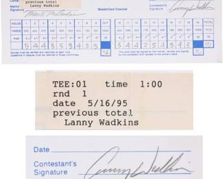 Lanny Wadkins autographed golf card