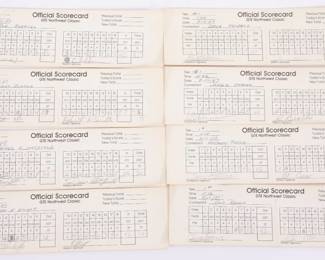 Lot of signed golf score cards