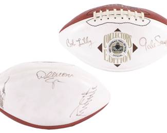 Football autographed by Hall of Famers