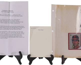 Walter Hagen's personal note pad and Jack Clark autographs