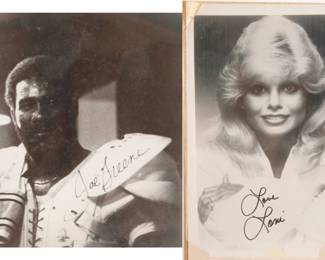 Autographed photos: Mean Joe Greene and Loni Anderson