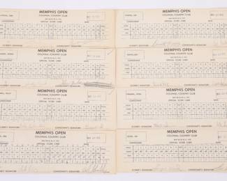 Lot of signed golf score cards