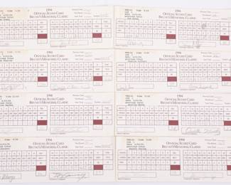 Lot of signed golf score cards