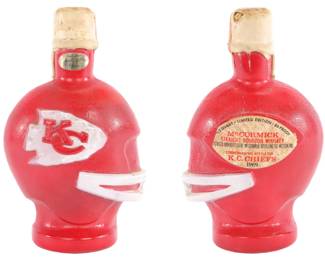 1969 KC Chiefs McCormicks sealed liquor decanter