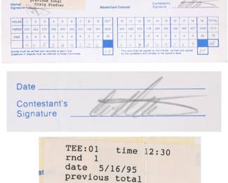 Craig Stadler autographed golf card