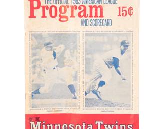1963 Minnesota Twins Program