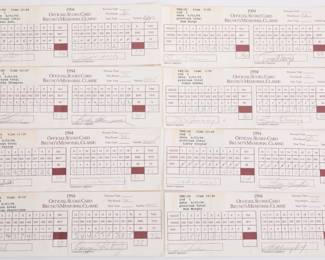 Lot of signed golf score cards