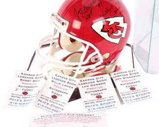 Autographed KC Chiefs football helmet