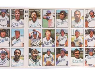 1978 Autographed Royals baseball cards- uncut sheet