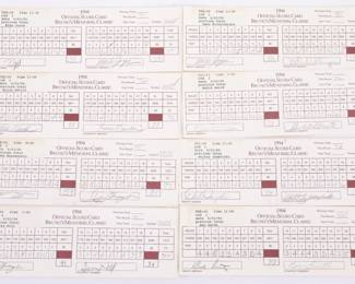 Lot of signed golf score cards