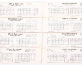 Lot of signed golf score cards