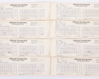 Lot of signed golf score cards