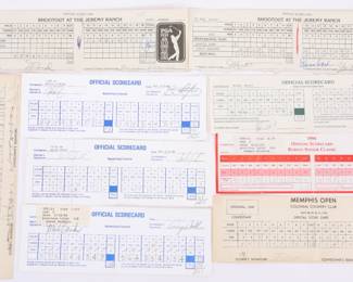 Lot of signed golf score cards