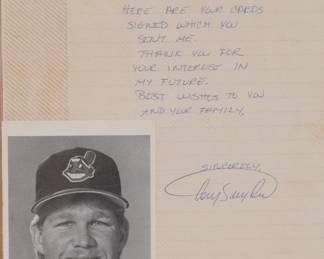 Corey Snyder autographed photo and hand written letter