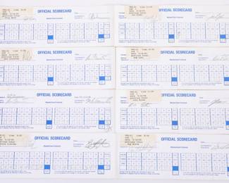 Lot of signed golf score cards