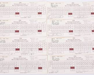 Lot of signed golf score cards
