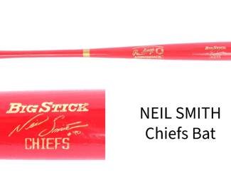 Neil Smith Chiefs baseball bat
