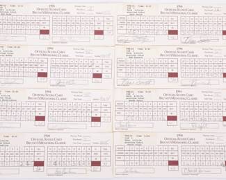 Lot of signed golf score cards