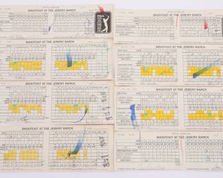 Lot of signed golf score cards